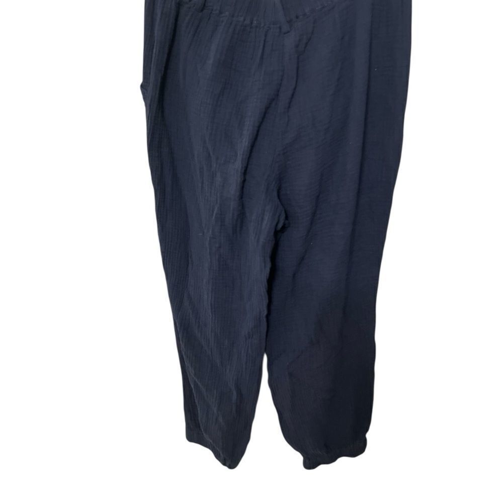 Saks Fifth Avenue Cotton Gauze Capri Medium Navy Blue Pants Vintage 90s women - Picture 5 of 12